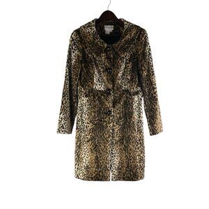 Charles Gray London Leopard Coat Womens S Faux Fur Contemporary‎ Chic